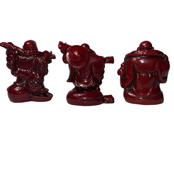 6 RED RESIN BUDDHAS - Picture 3 of 11